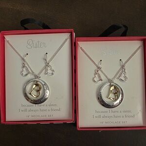 Matching Set’s Macy's Silver and Gold Sister Necklace & earrings Sets